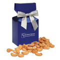 Honey Roasted Cashews in Metallic Blue Gift Box